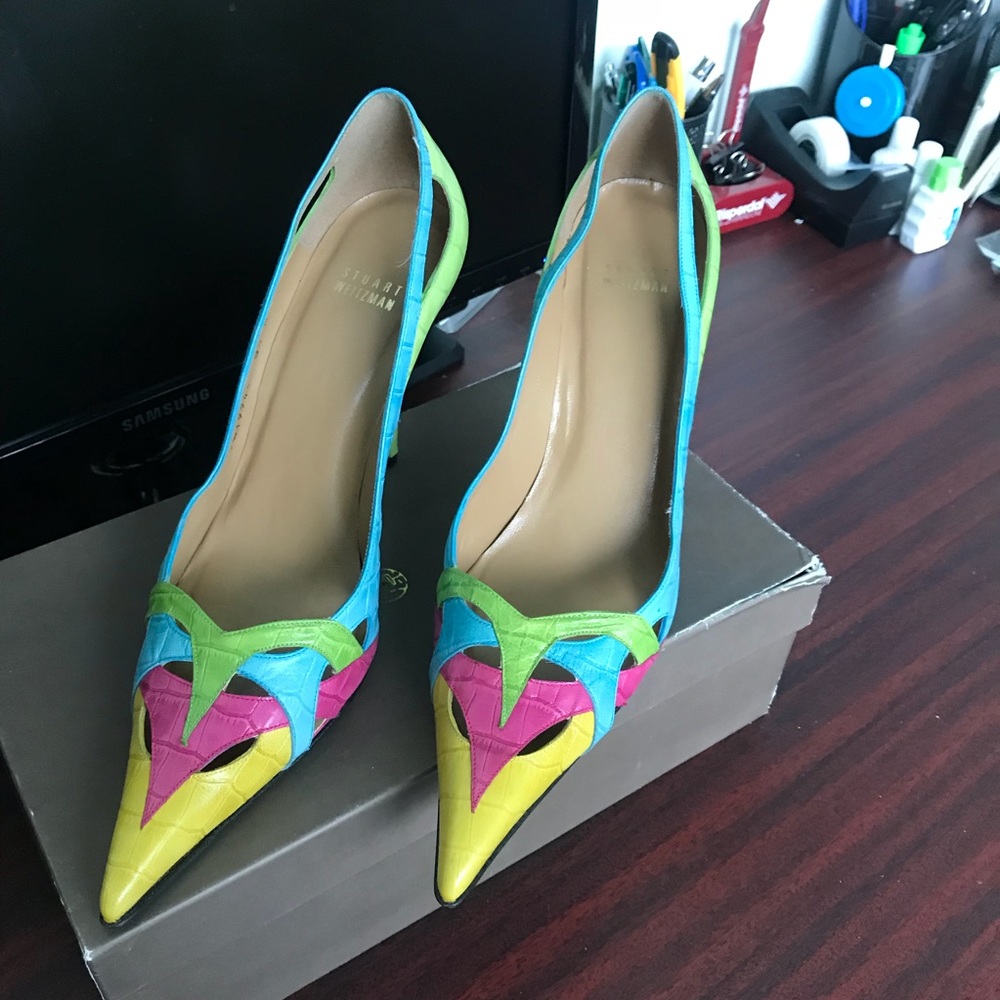 Stuart Weitzman Leather Heels Size 10 New